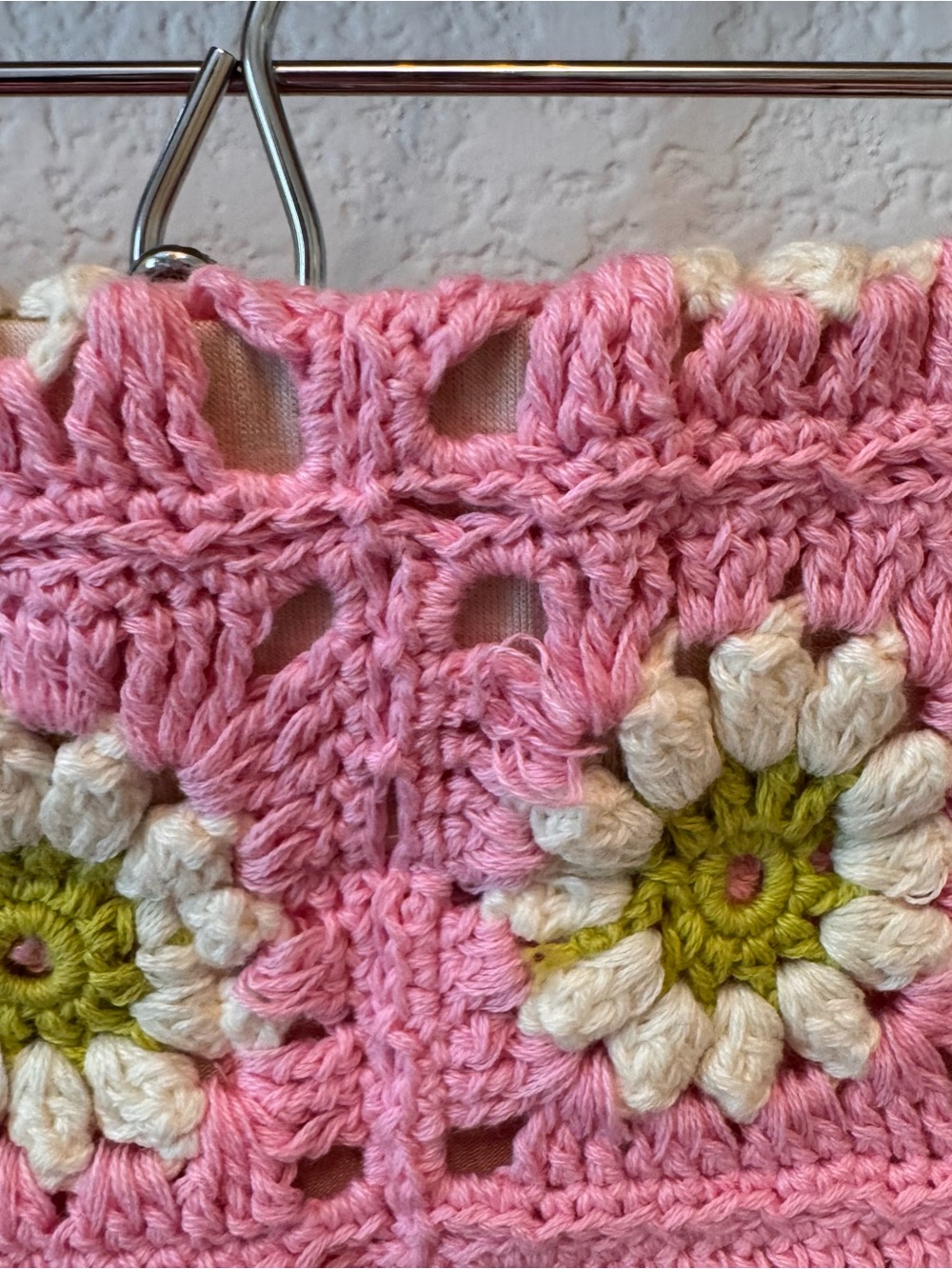 Show Me Your MuMu Pink Crochet Daisy Skirt - Picture 6 of 8